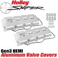 Sniper 5.7 6.4 HEMI Valve Covers (Silver) by Holley