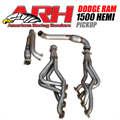 2009-2018 (SIX SPEED TRANSMISSION) DODGE RAM 1500 HEMI PICKUP Header 1-3/4" x 3" 3" Y-Pipe with Cats by American Racing Headers