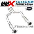2015-2021 6.4L 6.2L HEMI Challenger and Charger MMX Mid Pipes by Stainless Works - With Cats