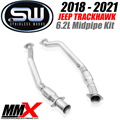 2018-2021 Jeep Trackhawk 6.2L / Dodge Durango SRT 6.4L Catted Midpipe Kit by MMX / Stainless Works