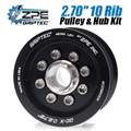 2.70-inch 10 Rib ZPE GripTec 2pc HellCat L2V Black Pulley & Hub Kit by ZPE GripTec