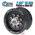 2.90-inch 10 Rib ZPE GripTec 2pc HellCat L2V Black Pulley & Hub Kit by ZPE GripTec