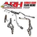 2009-2018 (SIX SPEED TRANSMISSION) DODGE RAM 1500 HEMI PICKUP FULL SYSTEM Header 1-7/8-inch x 3-inch 3-inch Y-Pipe with Cats by American Racing Headers