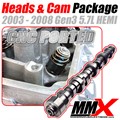 2003-2008 5.7L HEMI CNC Ported Heads and Performance Camshaft Package by MMX 