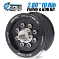 2.80-inch 10 Rib ZPE GripTec 2pc HellCat L2V Black Pulley & Hub Kit by ZPE GripTec