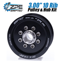 3.00-inch 10 Rib ZPE GripTec 2pc HellCat L2V Black Pulley & Hub Kit by ZPE GripTec
