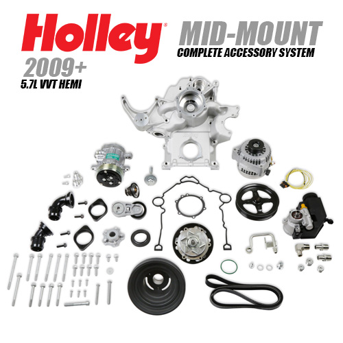 2009+ 5.7L VVT HEMI Mid-Mount Complete Accessory System (Cast) (Cast Damper Style) by Holley