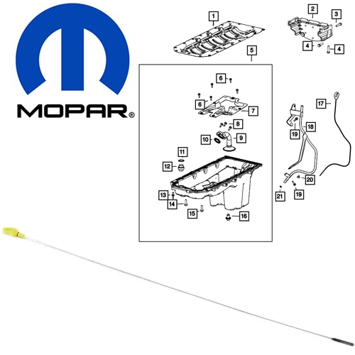 ENGINE OIL DIPSTICK - JEEP by MOPAR 53011513AD