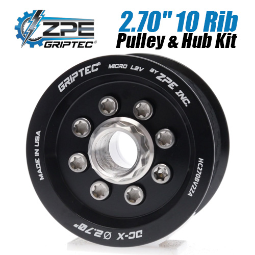 2.70-inch 10 Rib ZPE GripTec 2pc HellCat L2V Black Pulley & Hub
