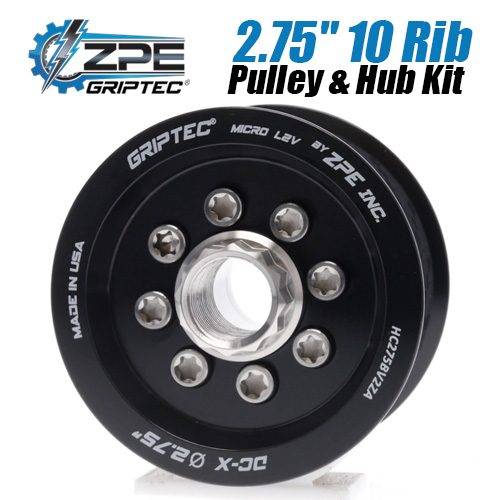 2.75-inch 10 Rib ZPE GripTec 2pc HellCat L2V Black Pulley & Hub