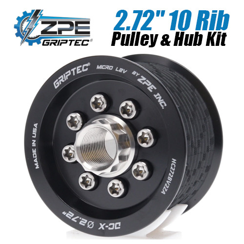 2.72-inch 10 Rib ZPE GripTec 2pc HellCat L2V Black Pulley & Hub Kit by ZPE GripTec