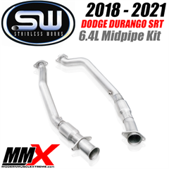2018-2021 Dodge Durango SRT 6.4L / Jeep Trackhawk 6.2L Catted Midpipe Kit by MMX / Stainless Works