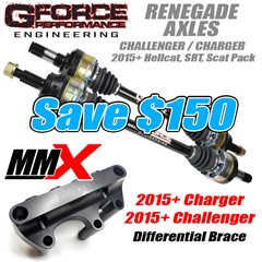 2015-2023 Challenger - Charger Axles by Gforce and Differntial Brace by MMX Combo