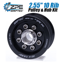 2.55-inch 10 Rib ZPE GripTec 2pc HellCat L2V Black Pulley & Hub Kit by ZPE GripTec