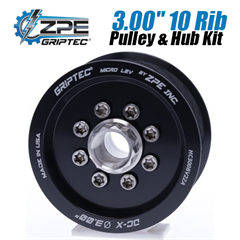 3.00-inch 10 Rib ZPE GripTec 2pc HellCat L2V Black Pulley & Hub Kit by ZPE GripTec