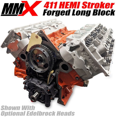 411 HEMI Stroker Long Block Engine - 6.4L or 6.2L Based by MMX